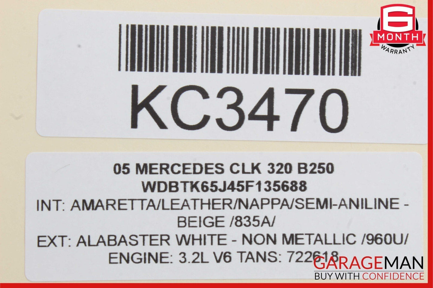 03-09 Mercedes W209 CLK320 Rear Left / Right Seatbelt Seat Belt Retractor OEM