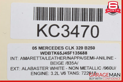 03-09 Mercedes W209 CLK320 Rear Left / Right Seatbelt Seat Belt Retractor OEM