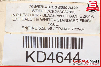 06-13 Mercedes W212 E550 S550 Front Right Engine Timing Chain Cover Plate OEM