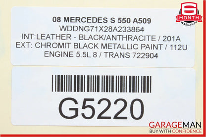 07-09 Mercedes W221 S550 S500 Rear Bumper Reinforcement Impact Crash Bar Rebar