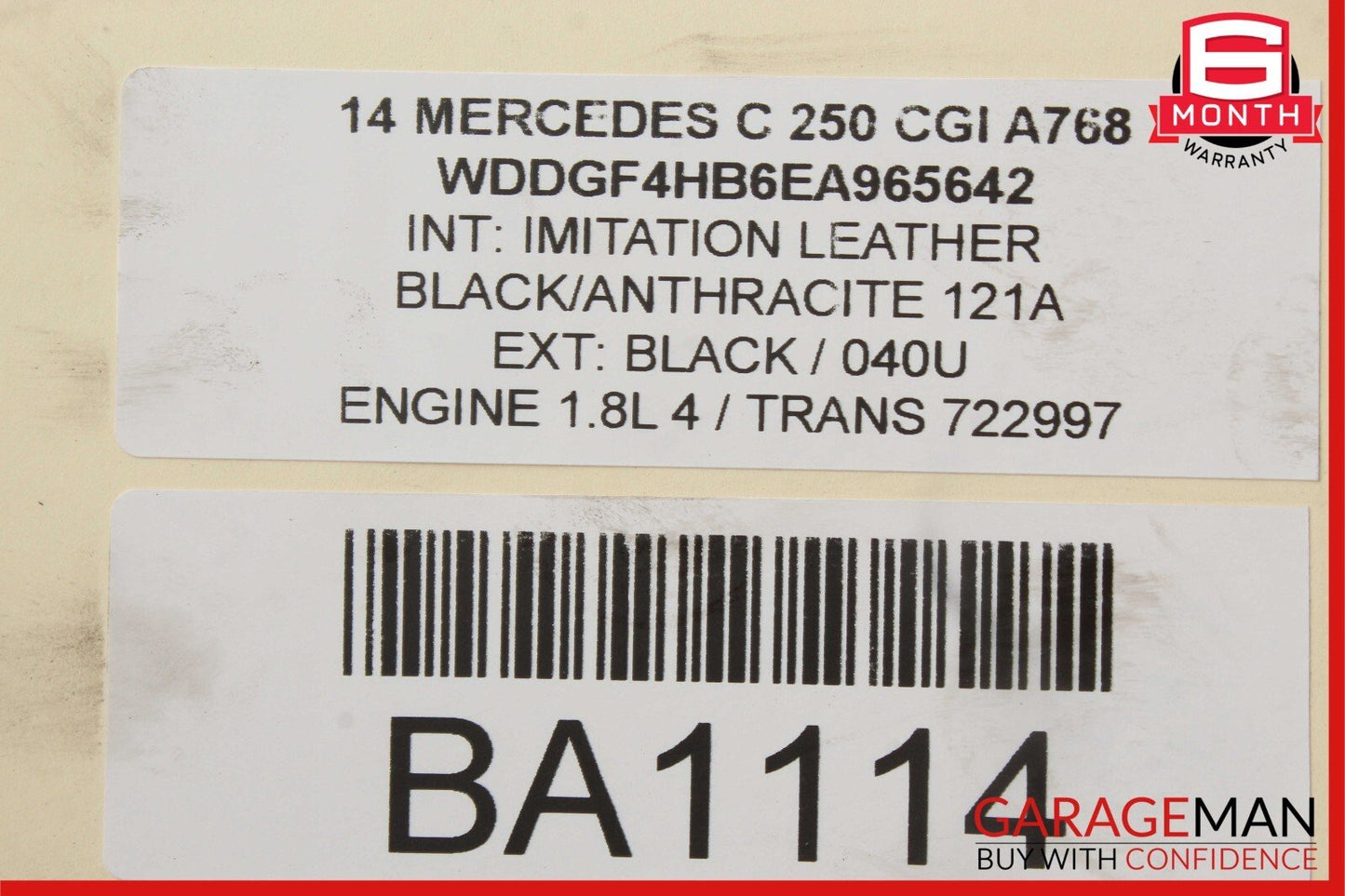 12-15 Mercedes W204 C250 SLK250 1.8L M271 Engine Throttle Body 2661410525 OEM