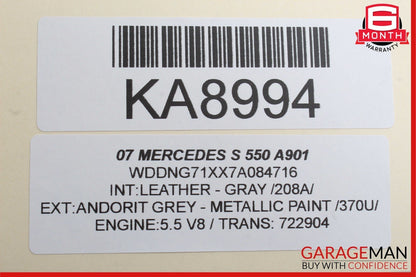 07-10 Mercedes W221 S600 S550 CL550 Steering Wheel Airbag Air Bag Black
