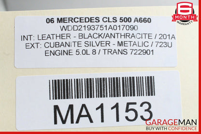 06-08 Mercedes W219 CLS500 Left Driver Side Mirror Door Rear View Black OEM
