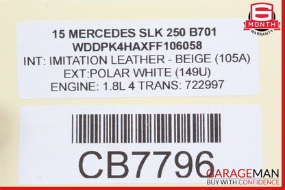 12-20 Mercedes R172 SLK250 SLC300 Left Driver Side Exterior Door Handle OEM