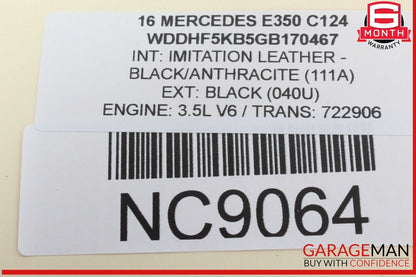 10-16 Mercedes W212 E350 C250 E400 Interior Rear View Mirror Black 2048104217