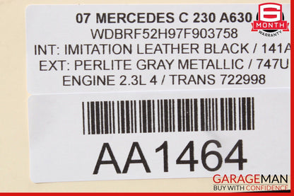 06-07 Mercedes W203 C230 RWD Rear Drive Shaft Propeller Driveshaft Axle