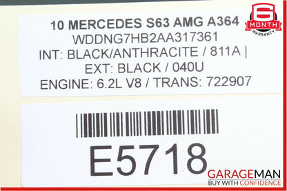 07-12 Mercedes W221 S63 CL63 Fuel Injector Engine Frame Rack OEM