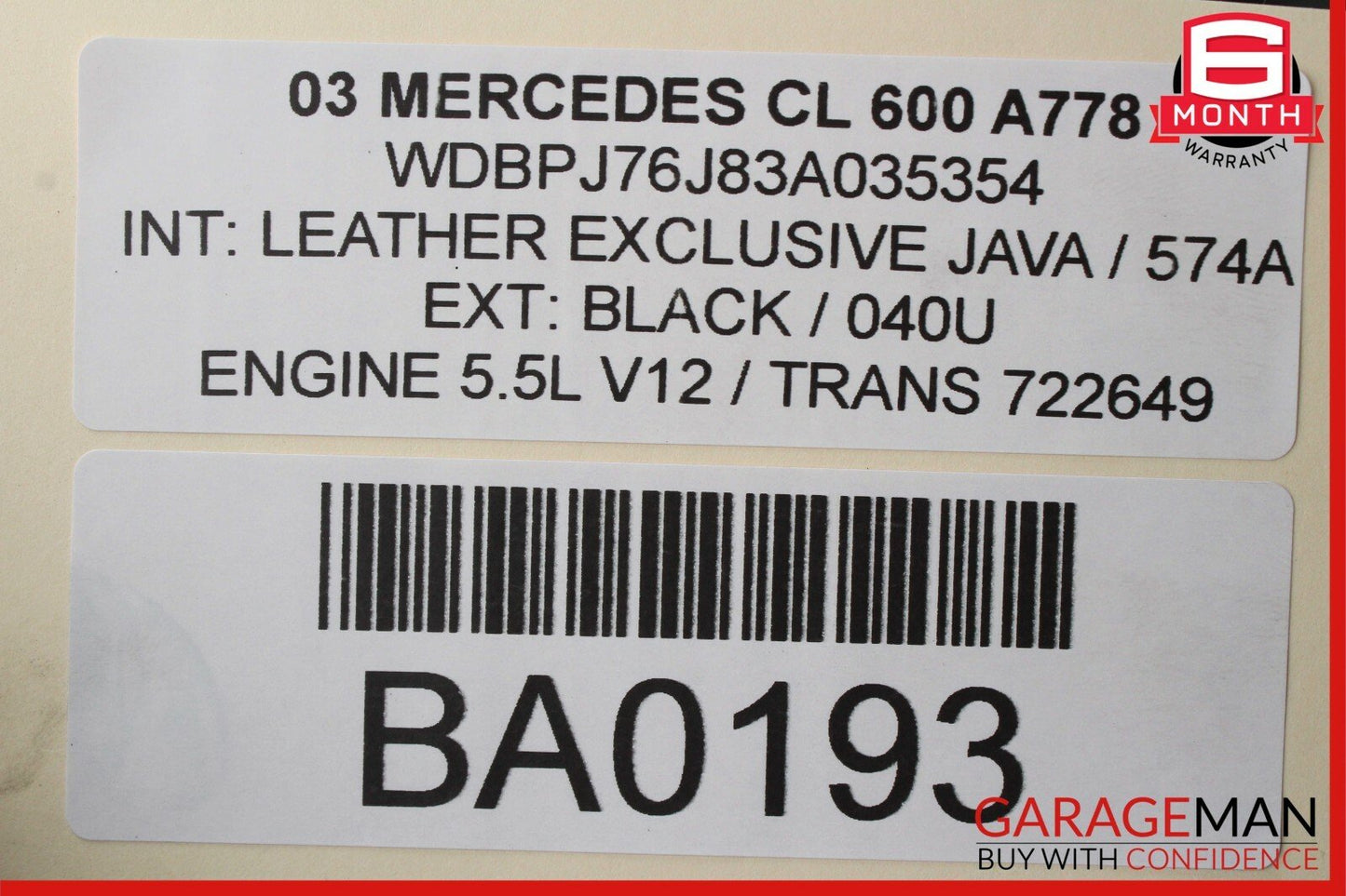 00-06 Mercedes W220 S500 CL500 Front Left Lower Control Arm 2203331305 OEM