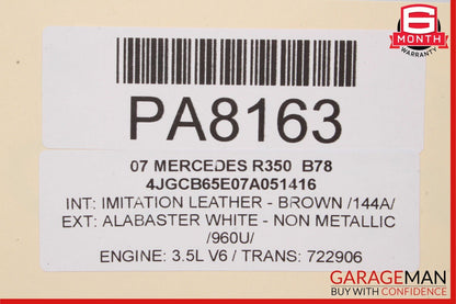 06-10 Mercedes W251 R350 R500 Bumper Reinforcement Radiator Support Bracket Bar