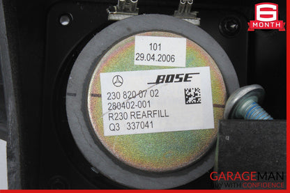 03-08 Mercedes R230 SL550 Rear Left Seat Belt Retractor Luggage Speaker Assy