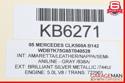 03-09 Mercedes W209 CLK500 Rear Right Center Seatbelt Seat Belt Retractor OEM