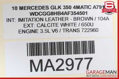 09-15 Mercedes X204 GLK350 Rear Right Passenger Side Door Control Module Unit