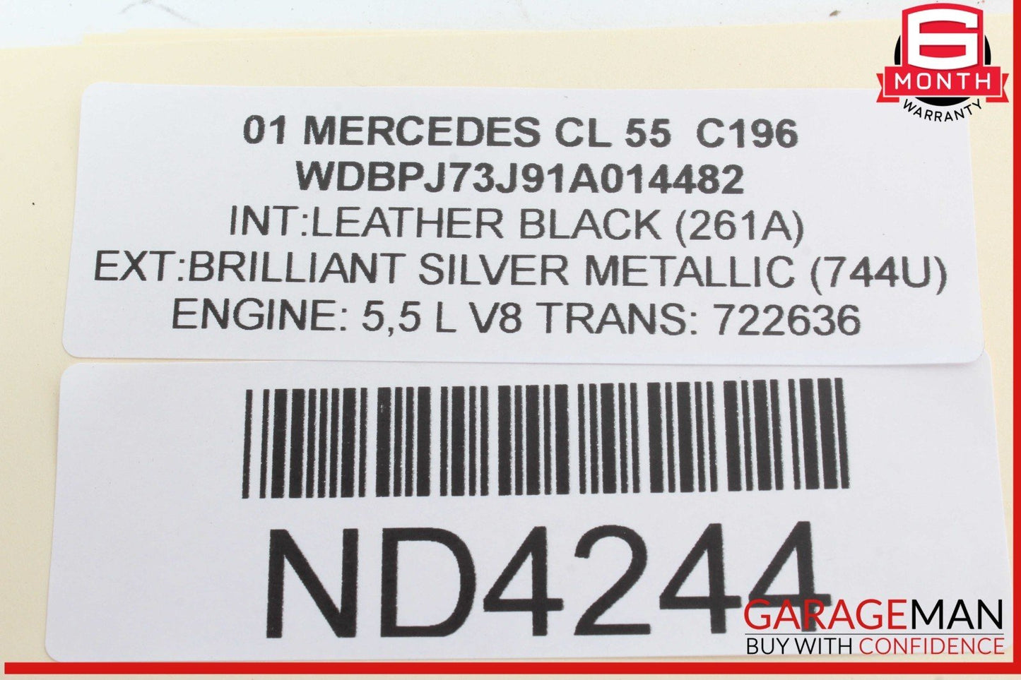 00-06 Mercedes W215 CL55 AMG Rear Right Side Door Audio Speaker Tweeter OEM