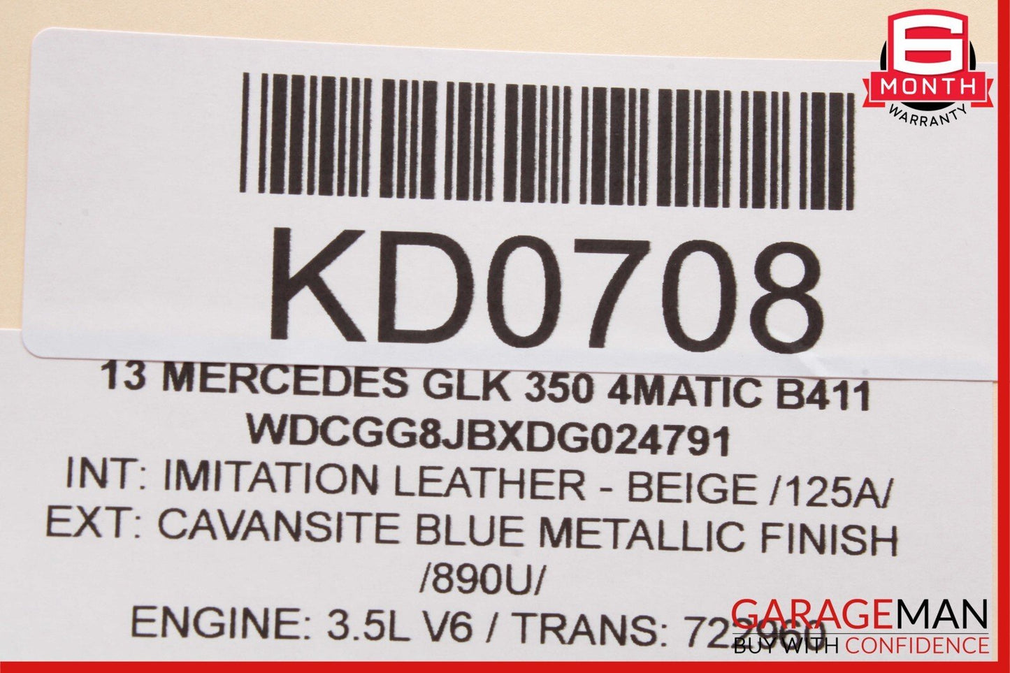 08-15 Mercedes X204 GLK350 C300 Front or Rear Right Exterior Door Handle Blue