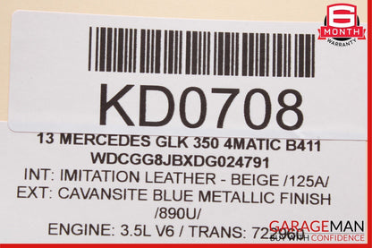 08-15 Mercedes X204 GLK350 C300 Front or Rear Right Exterior Door Handle Blue