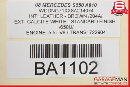 07-13 Mercedes W221 S550 CL550 Front Right Passenger Side Upper Control Arm