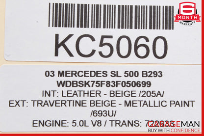03-12 Mercedes R230 SL500 SL55 AMG Door Control Module Left Driver Side OEM