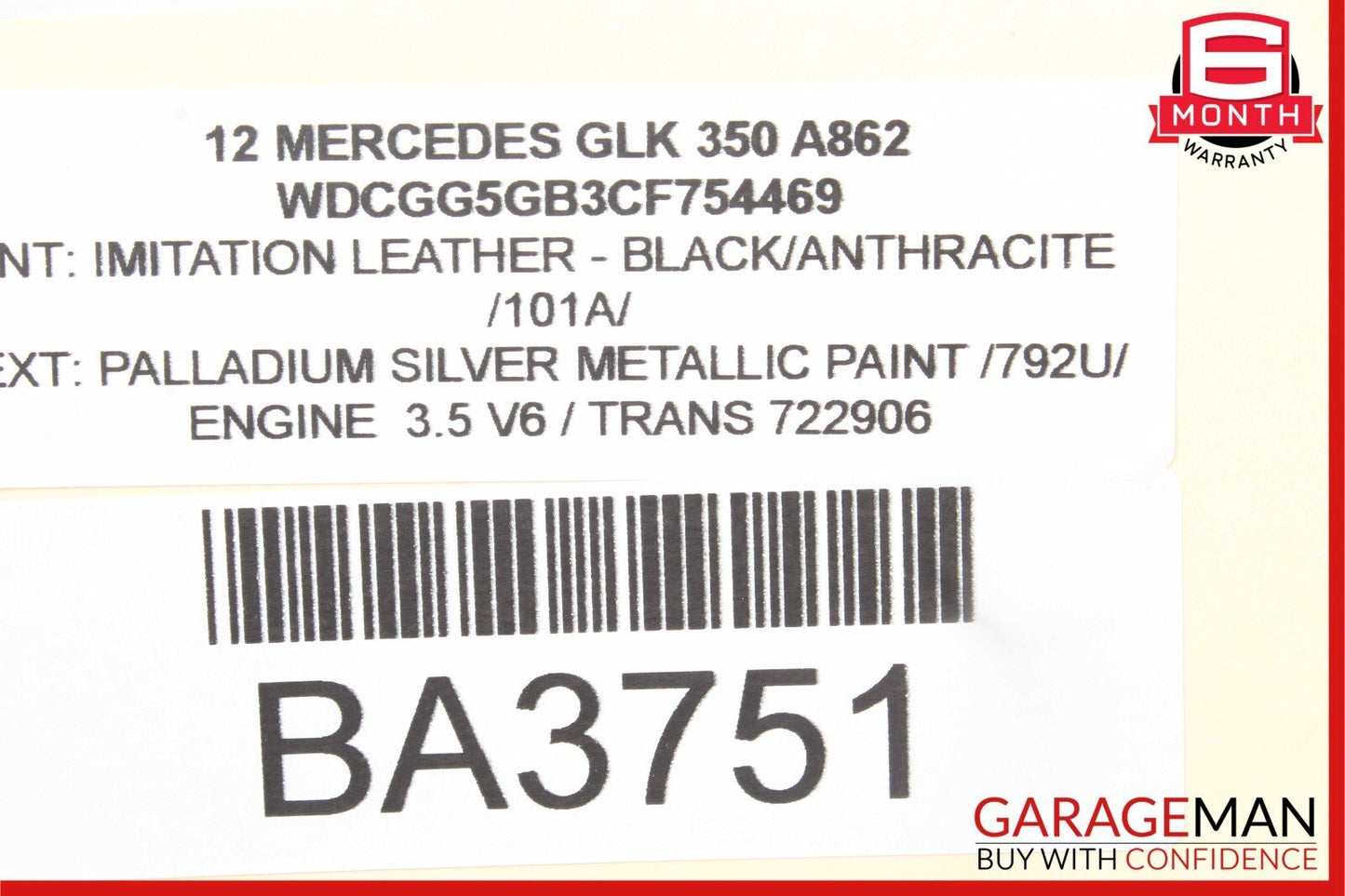 10-15 Mercedes X204 GLK350 Rear / Front Right Side Exterior Door Handle Silver