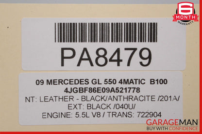 07-12 Mercedes X164 GL550 Front Right Top Upper Seat Cushion Cover Anthracite
