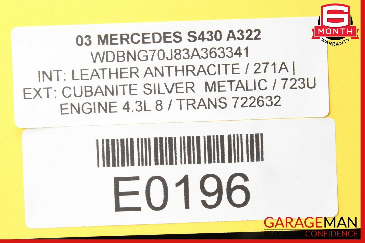 00-06 Mercedes W220 S430 S600 Parktronic Parking Control Module 0335453332 OEM