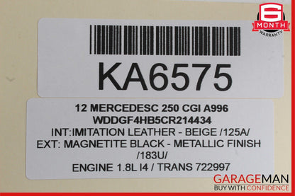 08-14 Mercedes W204 C250 C350 Front Right Side Sunvisor Sun Visor Beige