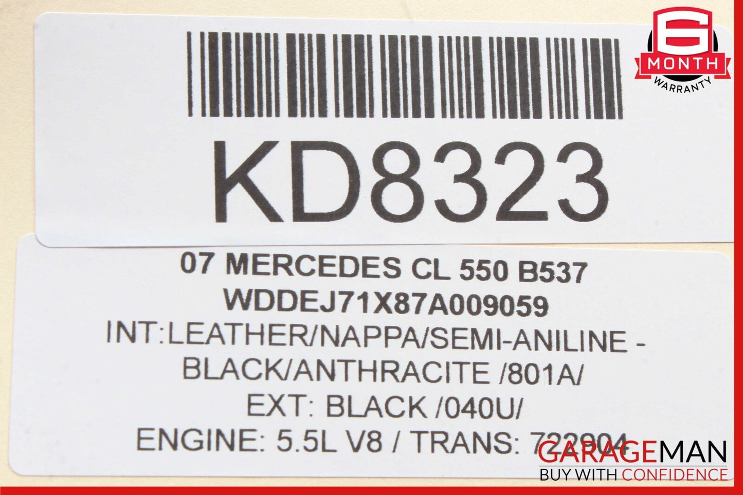 07-14 Mercedes W216 CL550 Seat Headrest Head Rest Front Left Or Right Black OEM