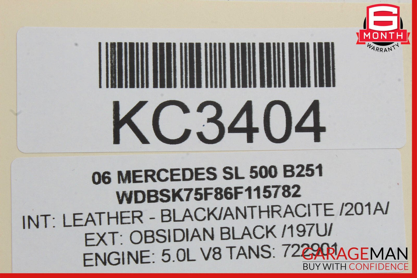 Mercedes R230 SL500 SL55 Convertible Top Left Side Load Assist Cylinder OEM