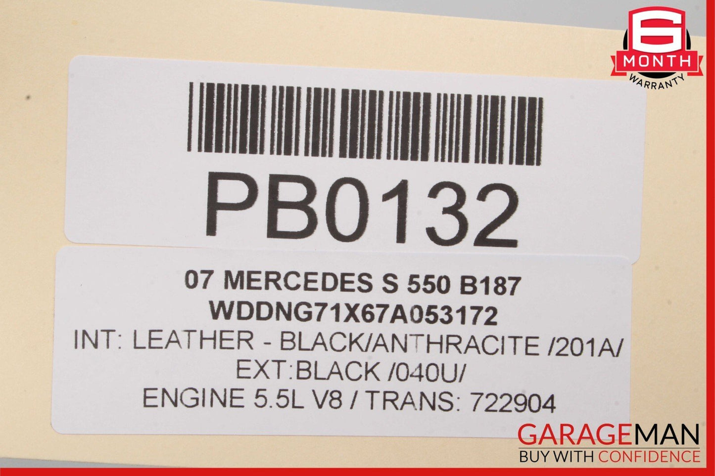07-09 Mercedes W221 S550 Front Right Side Interior Door Trim Panel Anthracite