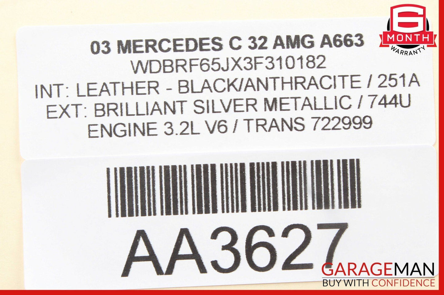 02-04 Mercedes W203 SLK32 C32 AMG Engine Smog Air Pump Check Valve Left OEM