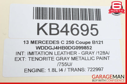 12-14 Mercedes W204 C250 C300 Front Right Exterior Door Handle Keyless Go OEM