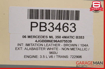 06-10 Mercedes W164 ML350 Front Right Top Upper Seat Cushion OEM