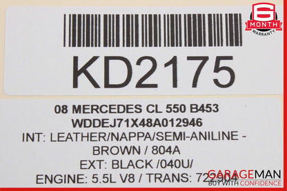 07-14 Mercedes W216 CL600 CL63 AMG Rear Right Side Window Regulator w/o Motor