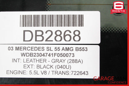 03-11 Mercedes R230 SL500 SL550 SL55 AMG Rear Back Windshield Window Glass OEM