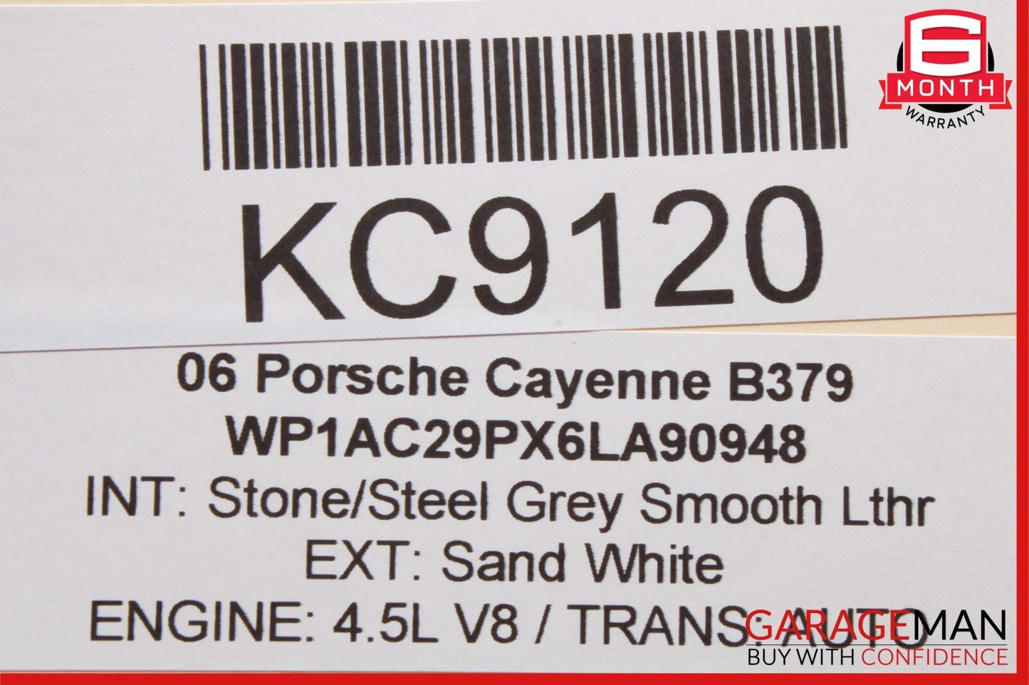 03-10 Porsche Cayenne 955 957 Front Right Side Sunvisor Sun Visor Shade Gray