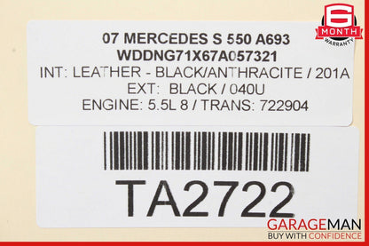07-09 Mercedes W221 S550 Dash Board Dashboard Center Bezel Trim Cover Panel