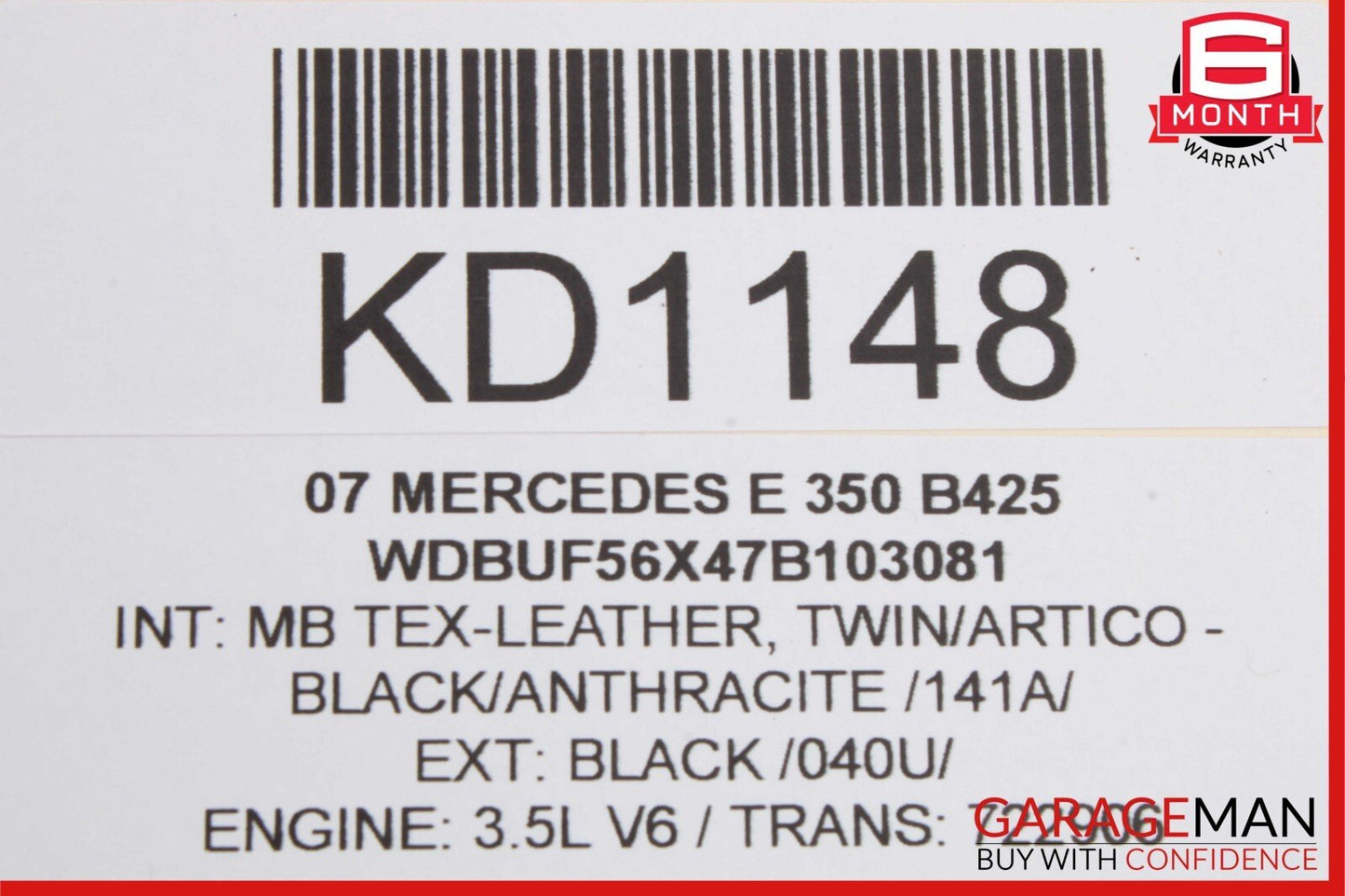 07-09 Mercedes E350 CLS550 CLS500 Front Left Seatbelt Seat Belt Retractor Black
