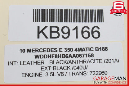 10-13 Mercedes W212 E350 E550 Sedan Rear Right Side Inner Tail Light Lamp OEM
