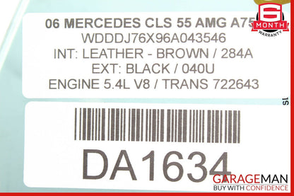 06-11 Mercedes W219 CLS500 CLS55 Quarter Window Glass Rear Left Driver Side OEM