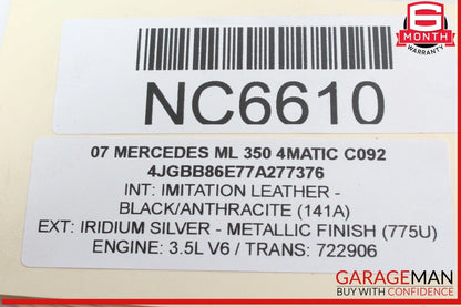 05-13 Mercedes W164 ML350 4MATIC Front Right Engine Timing Chain Cover Plate OEM