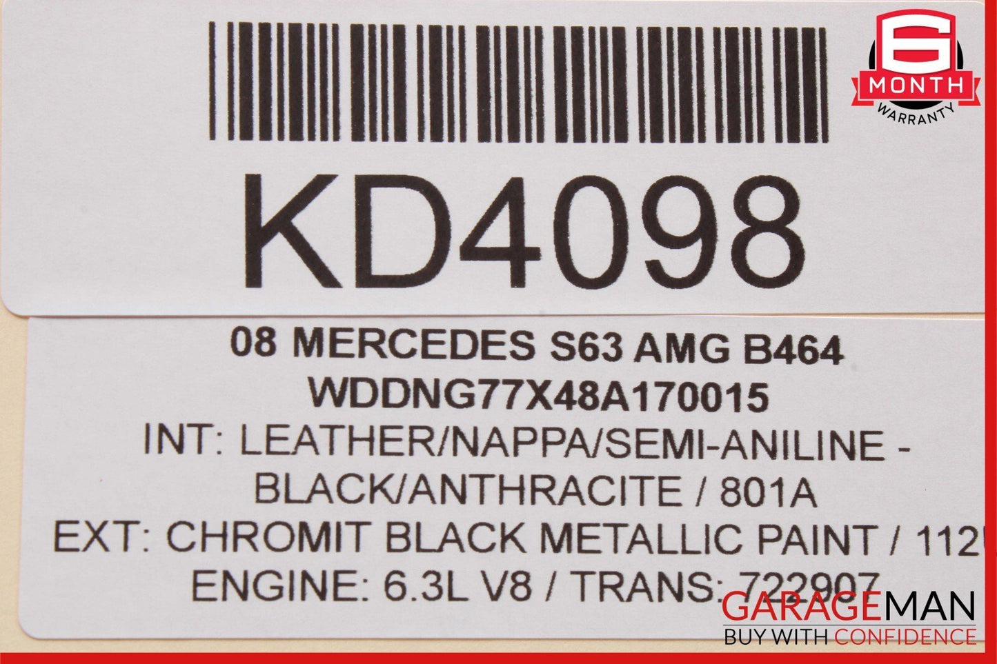08-10 Mercedes W221 S63 CL63 AMG Heat Exchanger Mounting Bracket 2215000346 OEM