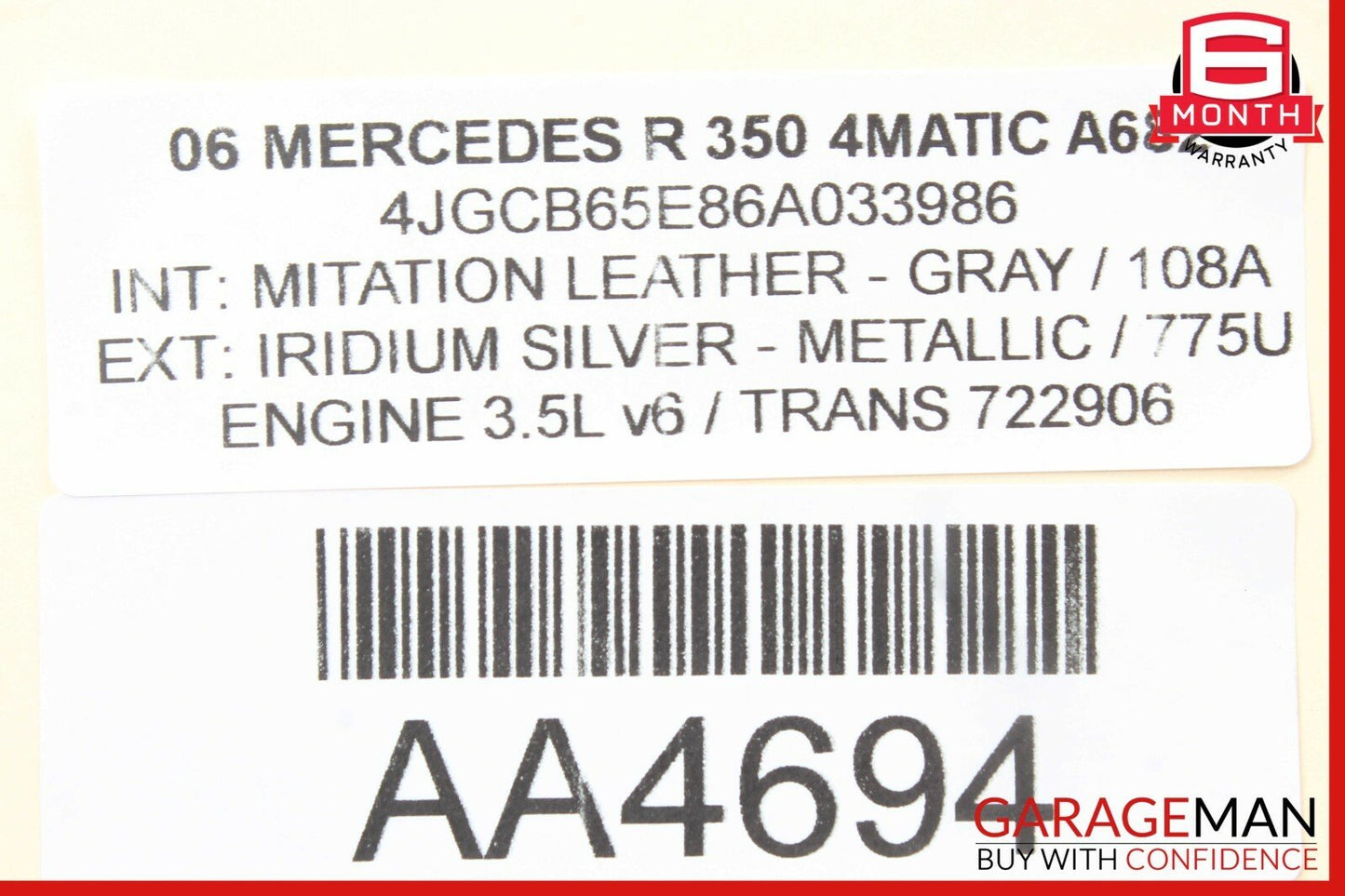 06-12 Mercedes W251 R350 ML550 Panoramic Sunroof Sun Roof Motor 1648201442 OEM