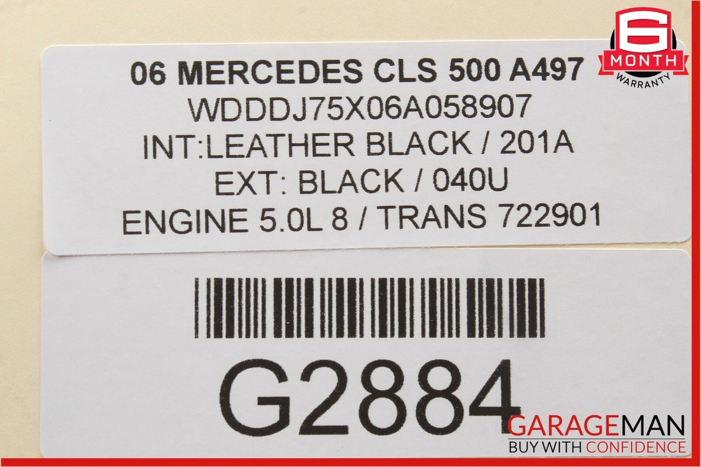 06-09 Mercedes W219 CLS500 Dome Light Lamp Gray 2198201001 OEM