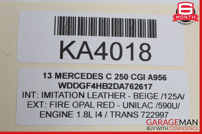 08-14 Mercedes W204 C250 Rear Left Driver Side Door Window Regulator Motor OEM