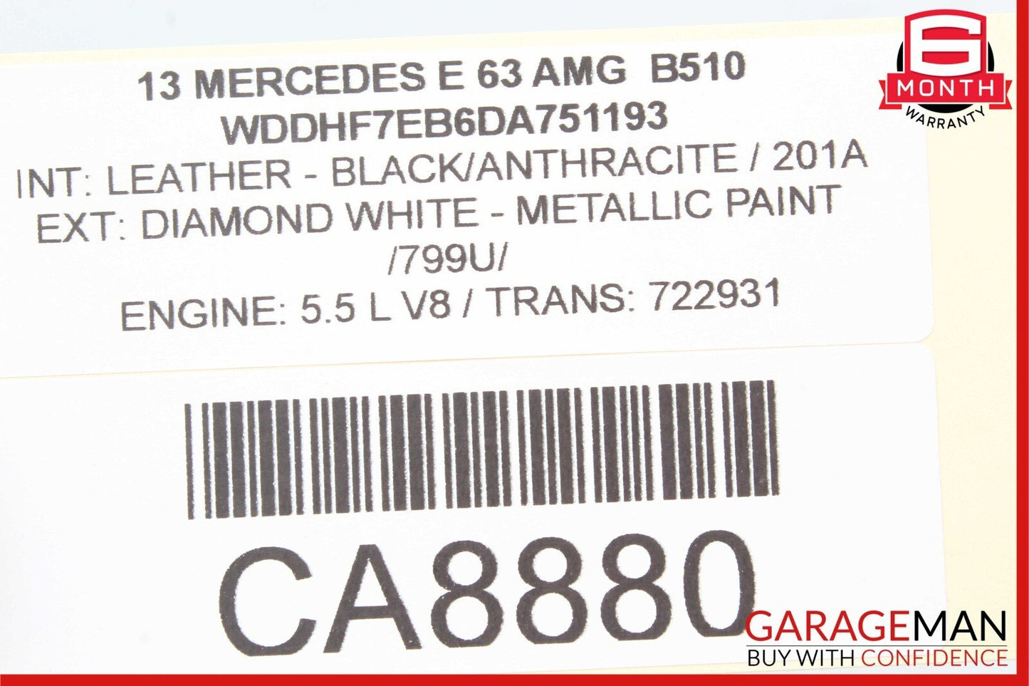10-16 Mercedes W212 E63 AMG E550 Air Tank Suspension Pressure Reservoir OEM