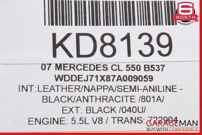 07-14 Mercedes W216 CL550 CL63 AMG Center Console Trim Black 2166800008 OEM