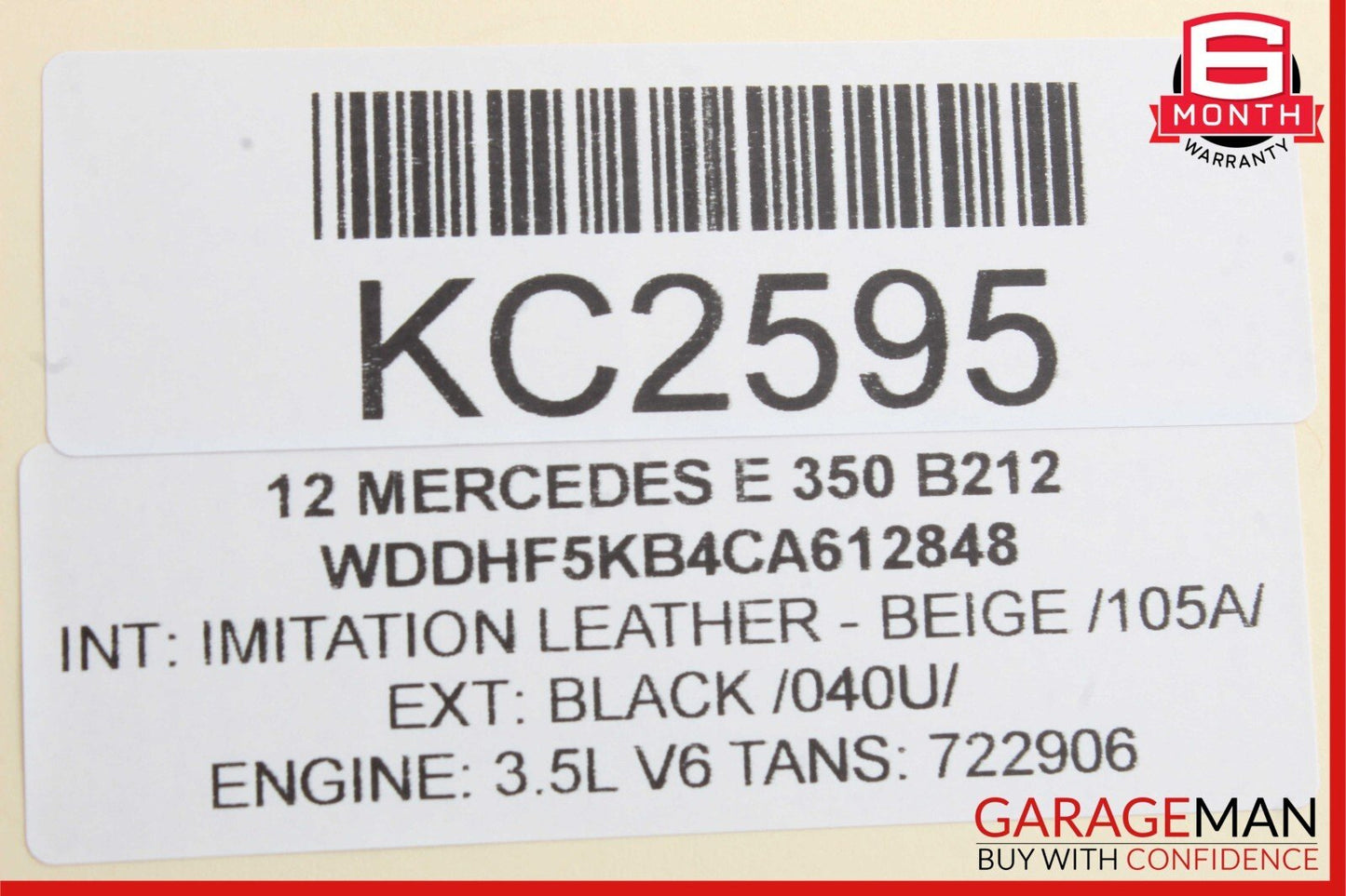 12-15 Mercedes W212 E350 C350 3.5 V6 Engine Motor Crankshaft Crank Shaft OEM