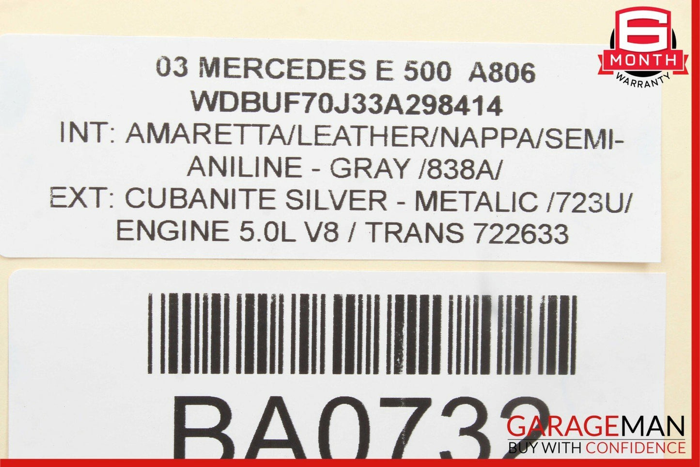 03-09 Mercedes W211 E320 E500 Front Right Side Exterior Door Handle Silver OEM