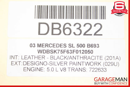 03-06 Mercedes R230 SL500 Engine Motor Cooling Radiator Fan Shroud A/C Condenser