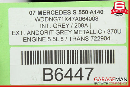 07-09 Mercedes S550 CL550 Speedometer Odometer Instrument Cluster Gauge