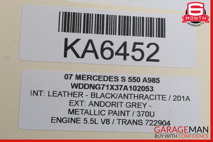07-13 Mercedes W221 S550 S400 S350 Front Right Side Under Seat Control Module